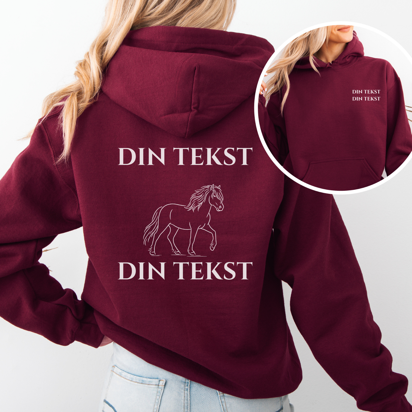 Personlig Hettegenser | Nordlandshest/Lyngshest | Unisex