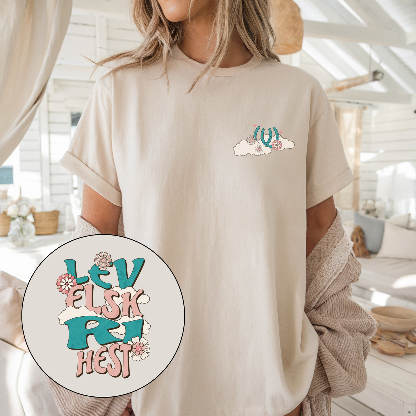 T-skjorte | Lev, elsk, ri hest | Unisex