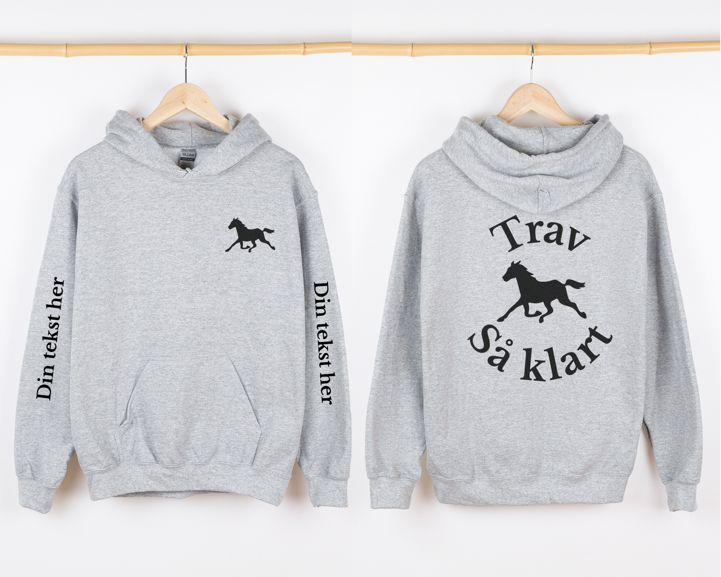 Trav så klart | Personlig hettegenser hest | Unisex