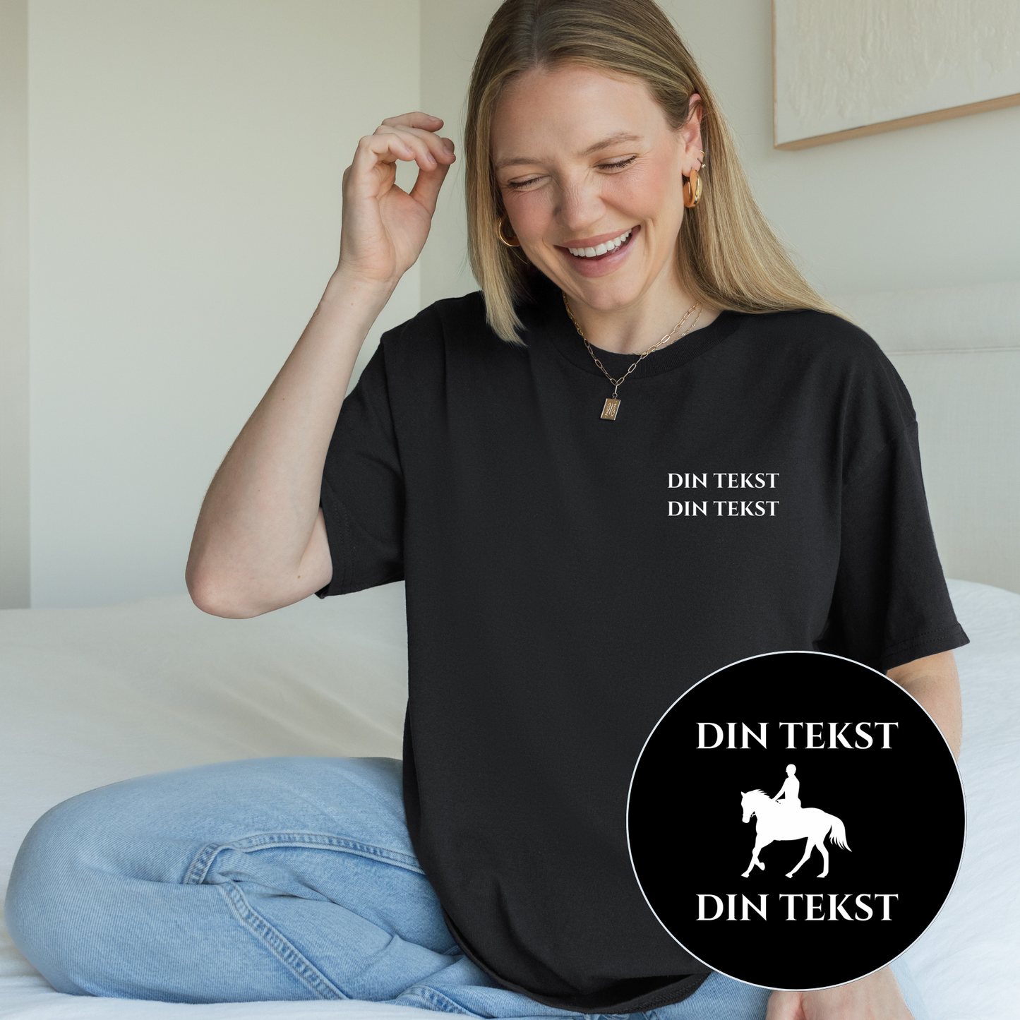 Personlig T-skjorte | Dressurhest | Unisex