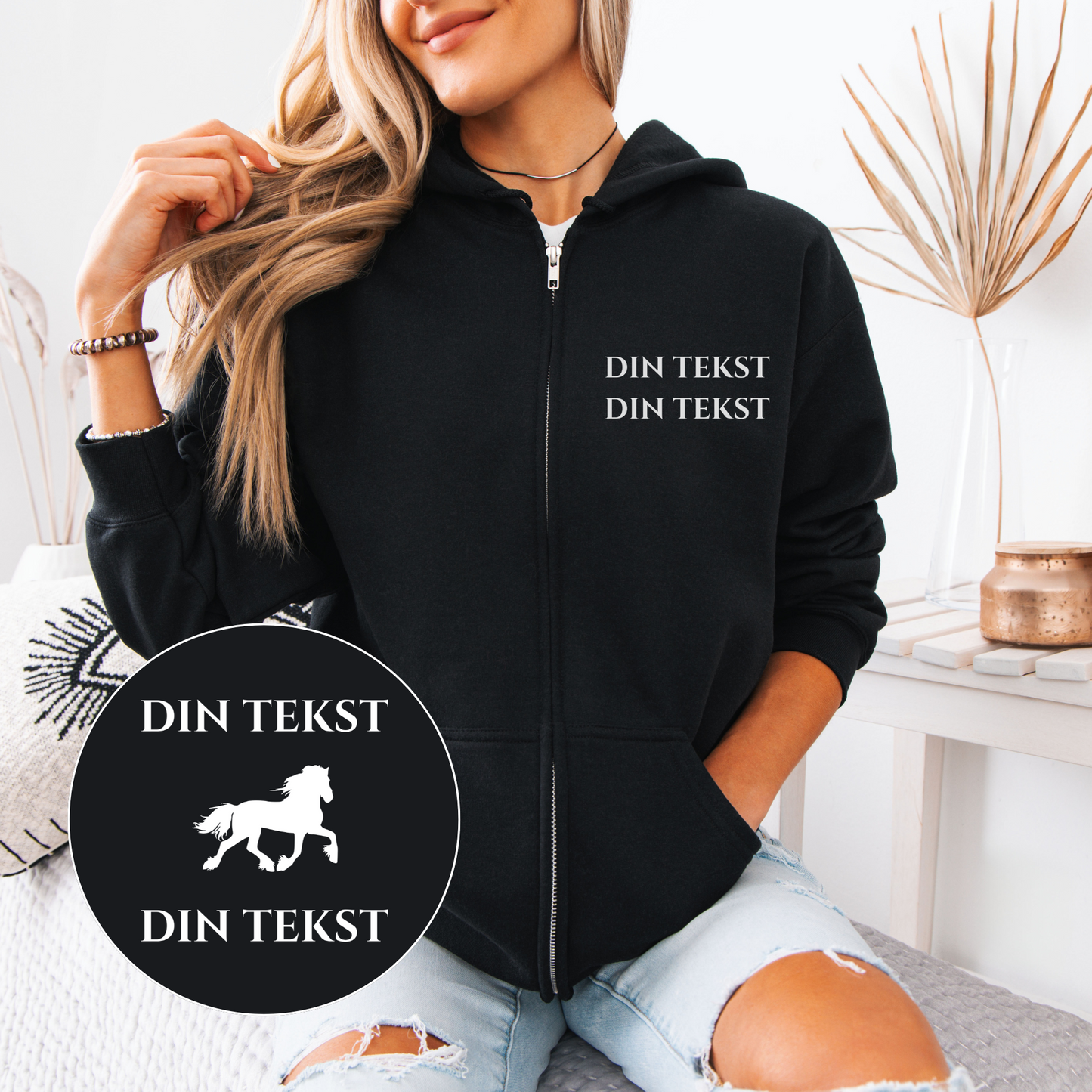 KALDBLODS hettejakke | Personlig hettejakke hest | Unisex