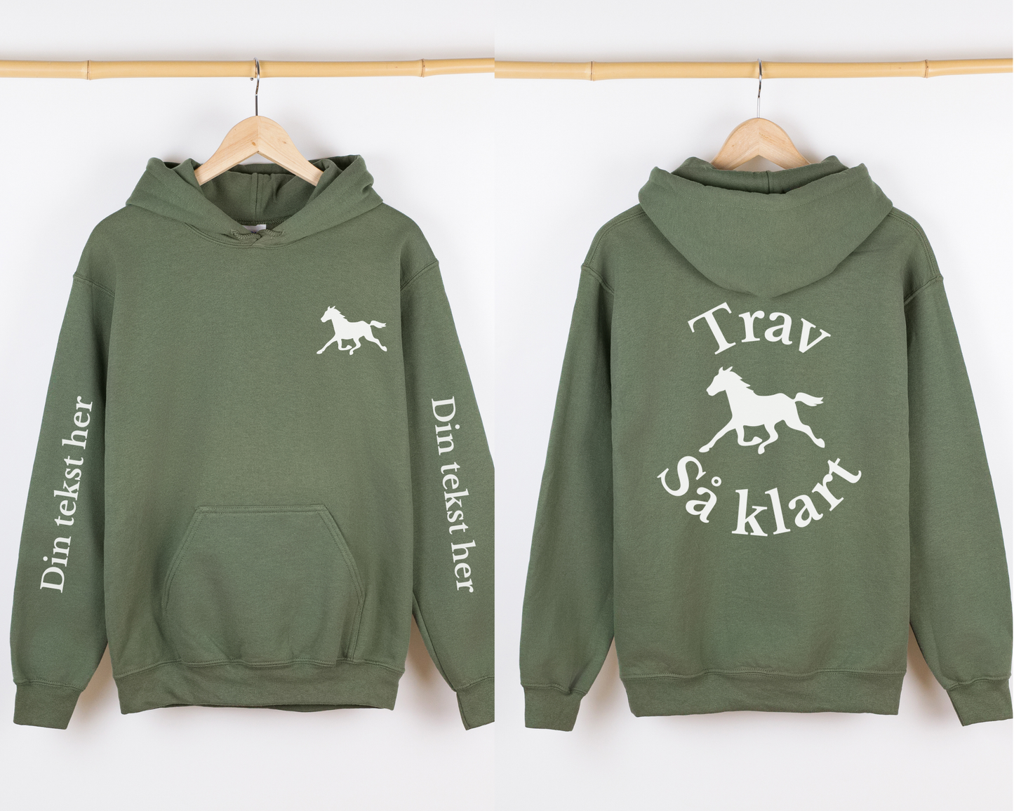 Trav så klart | Personlig hettegenser hest | Unisex