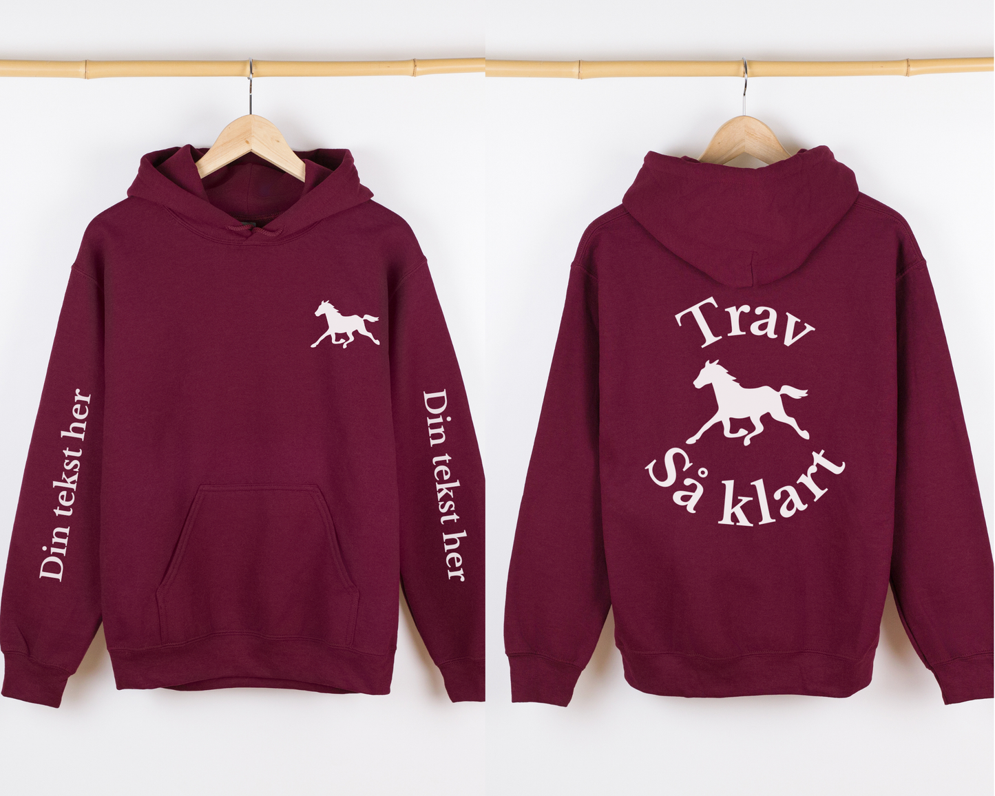 Trav så klart | Personlig hettegenser hest | Unisex