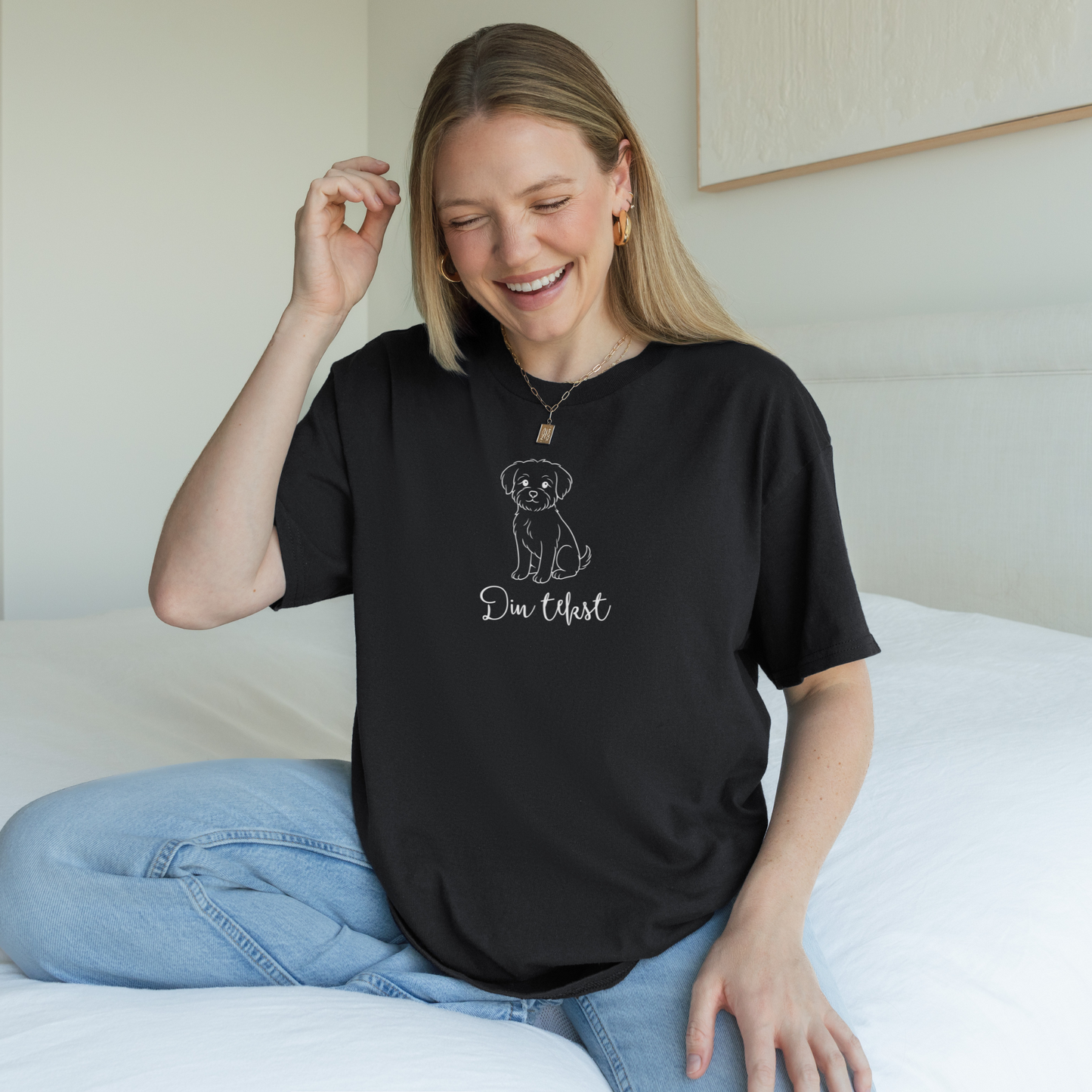 Hund med tekst | Personlig t-skjorte hund | Unisex