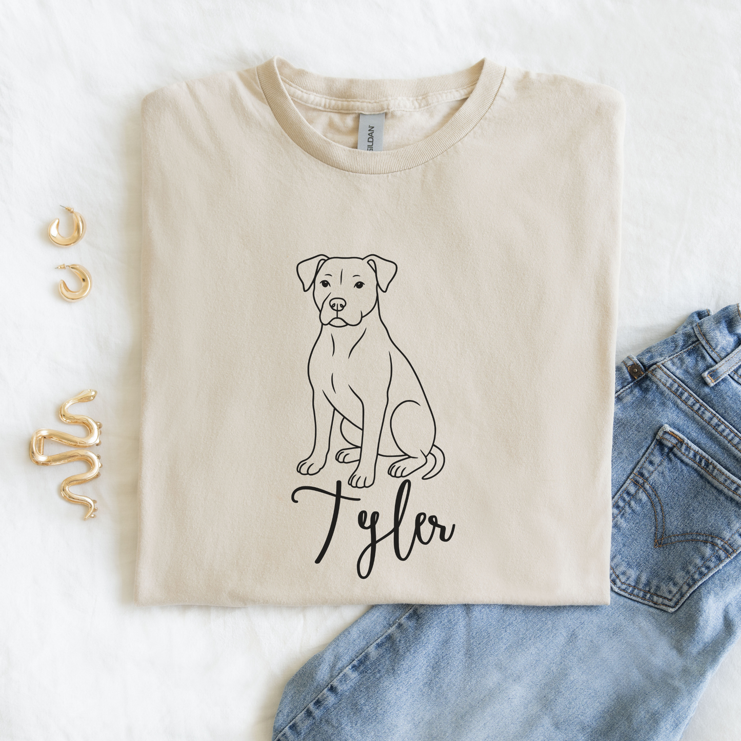 Hund med tekst | Personlig t-skjorte hund | Unisex