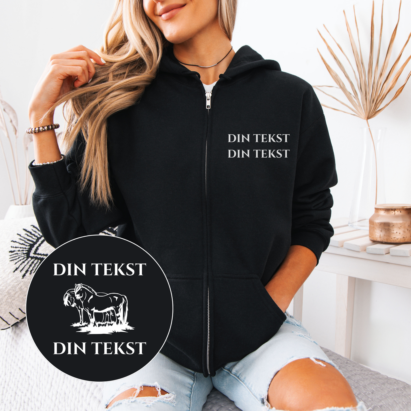 FJORDING hettejakke | Personlig hettejakke hest | Unisex