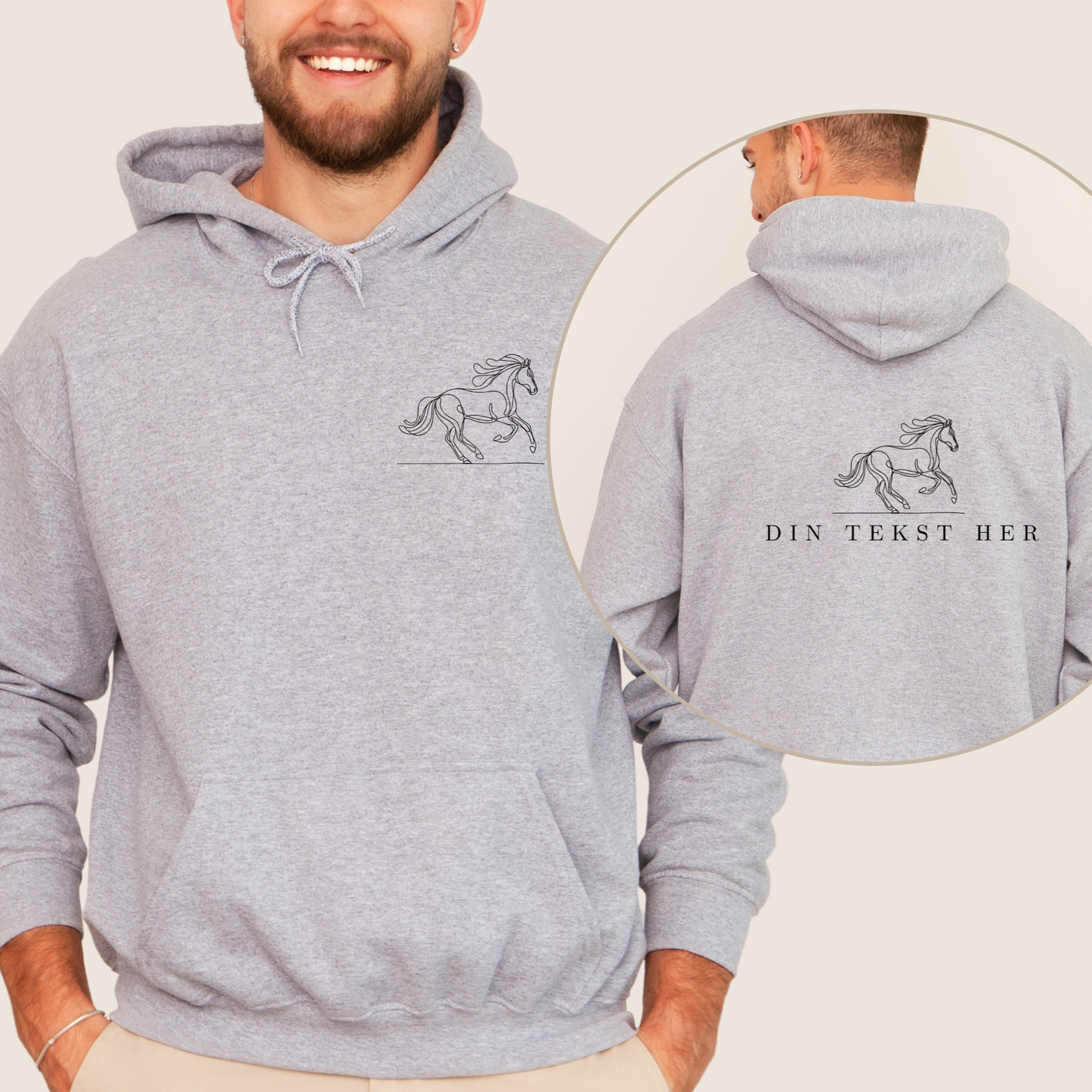 Personlig hestegenser | Hettegenser med navn | Unisex