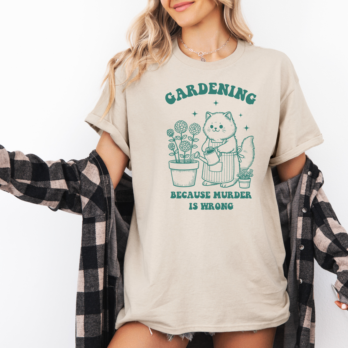 T-skjorte katt | Gardening, because murder is wrong