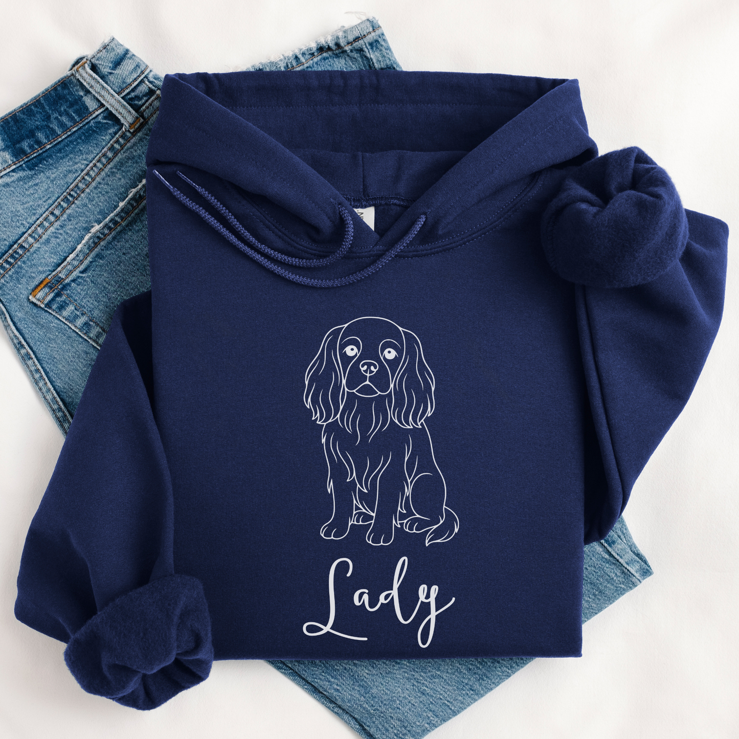 Hund med tekst | Personlig hettegenser hund | Unisex
