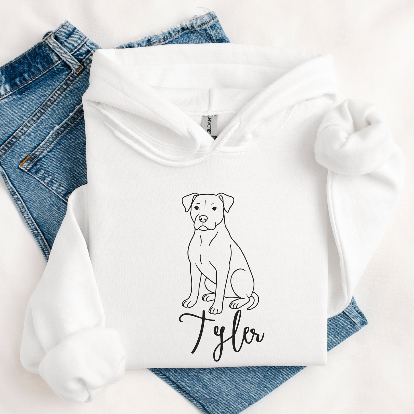 Hund med tekst | Personlig hettegenser hund | Unisex