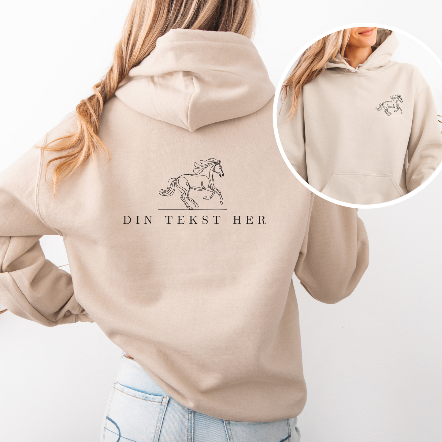 Personlig hestegenser | Hettegenser med navn | Unisex