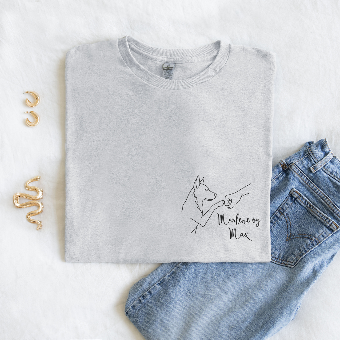 Hund fist bump | Personlig t-skjorte hund | Unisex