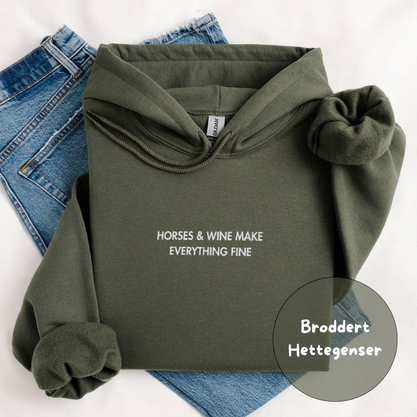 Hettegenser | Horses and Wine Make Everything Fine | Unisex