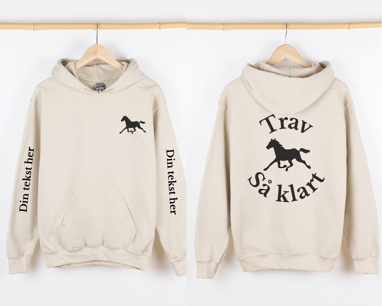 Trav så klart | Personlig hettegenser hest | Unisex