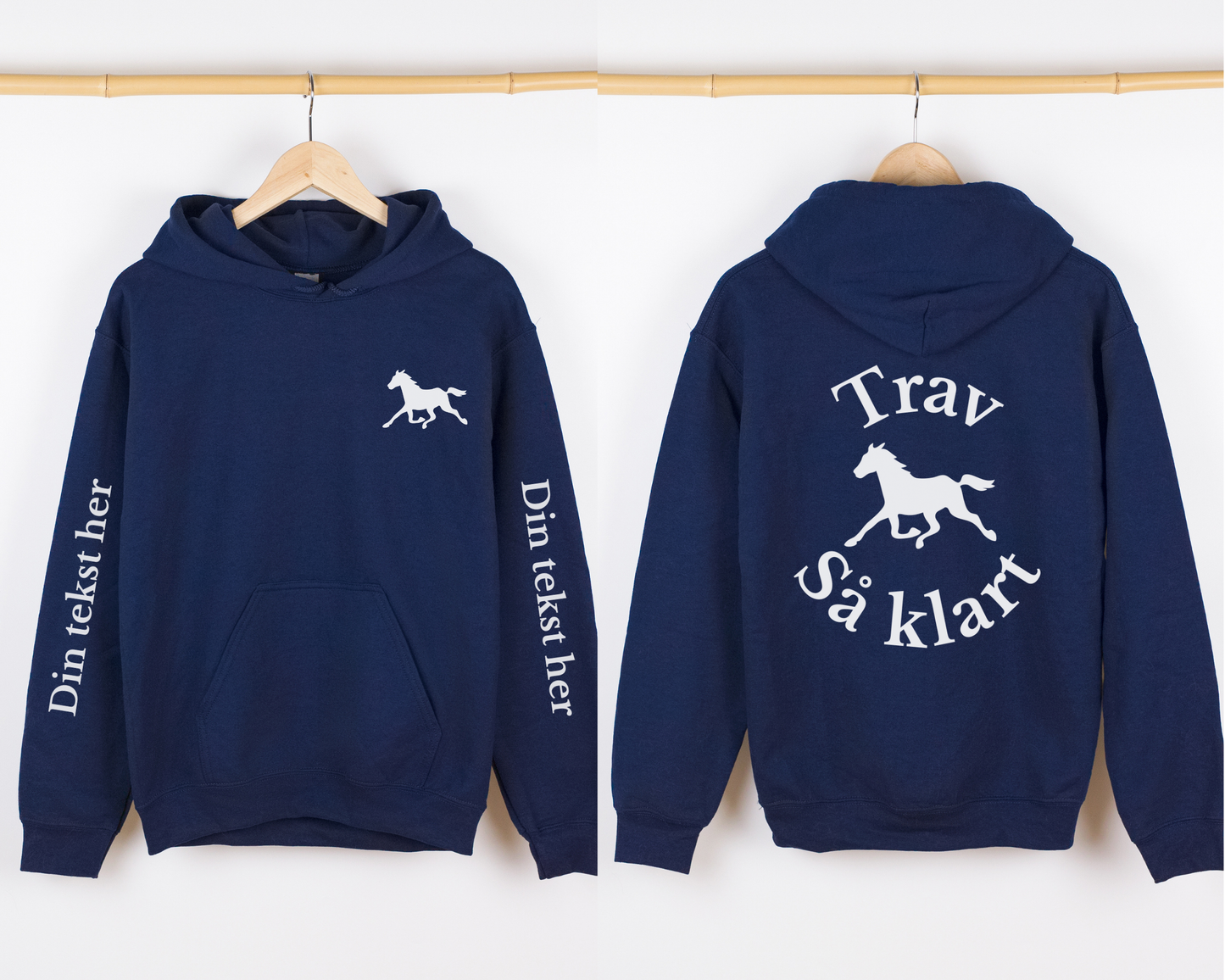 Trav så klart | Personlig hettegenser hest | Unisex