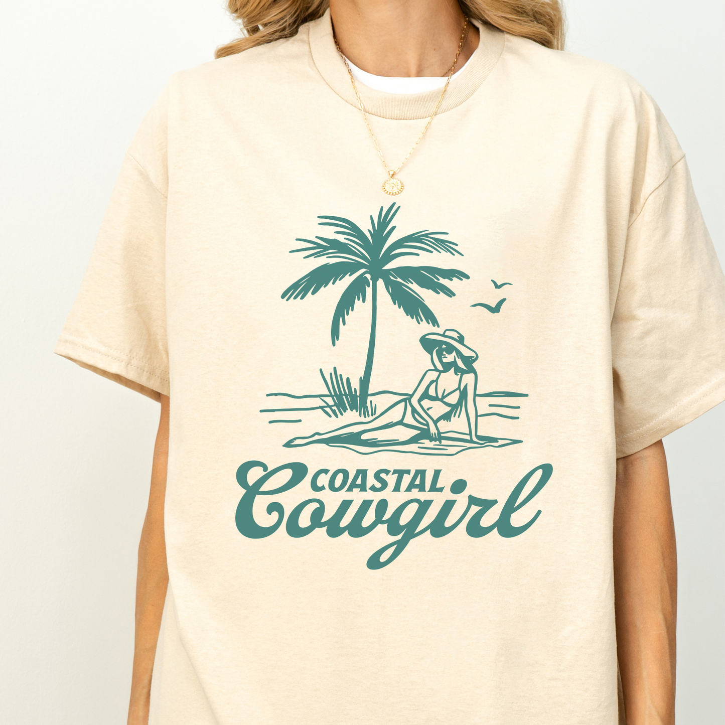 SandfargetCoastal Cowgirl t-skjorte