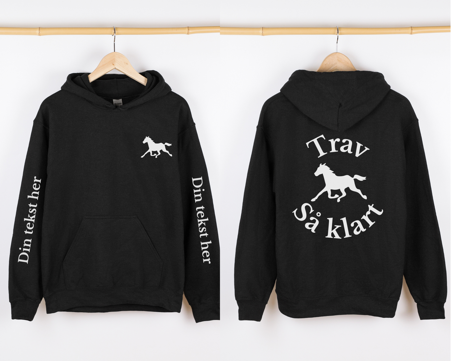 Trav så klart | Personlig hettegenser hest | Unisex