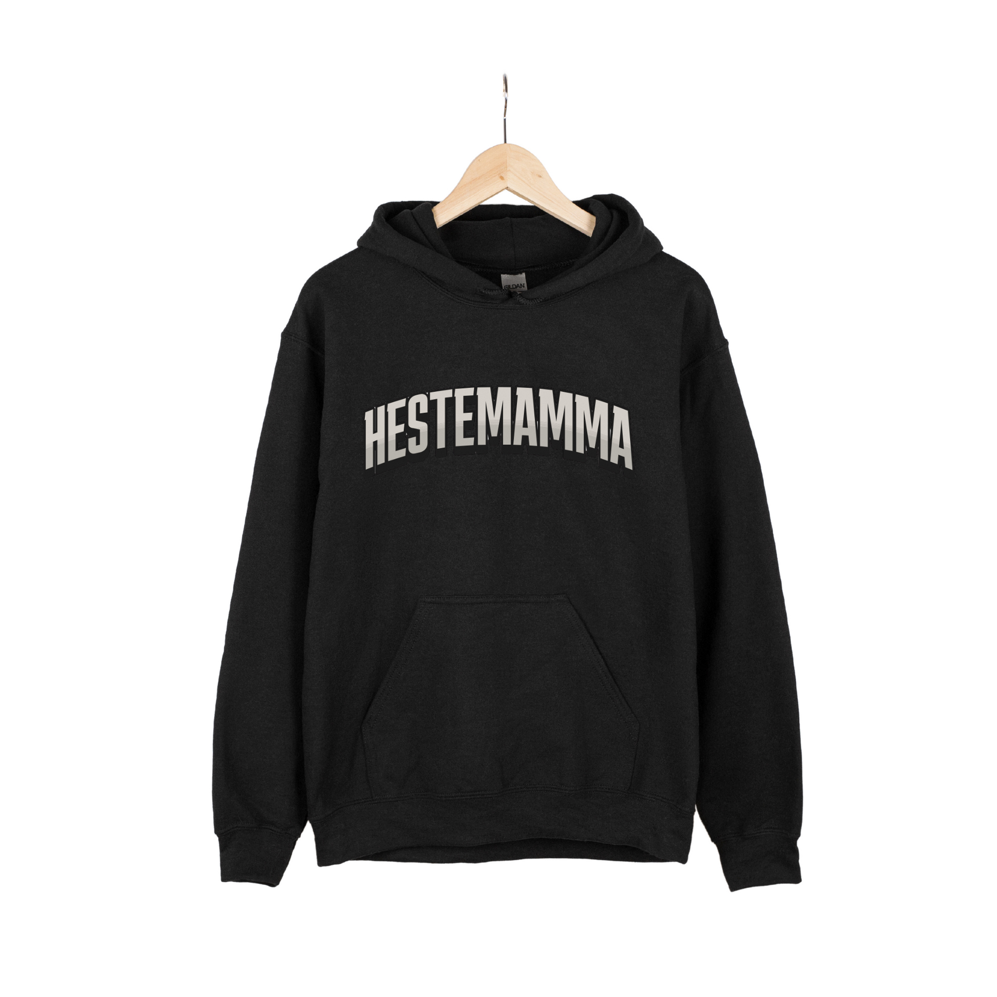 Svart hettegenser hest, hestemamma genser, hestemamma hoodie