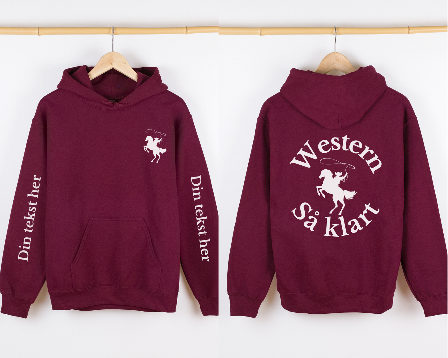 Western så klart | Personlig hettegenser hest | Unisex