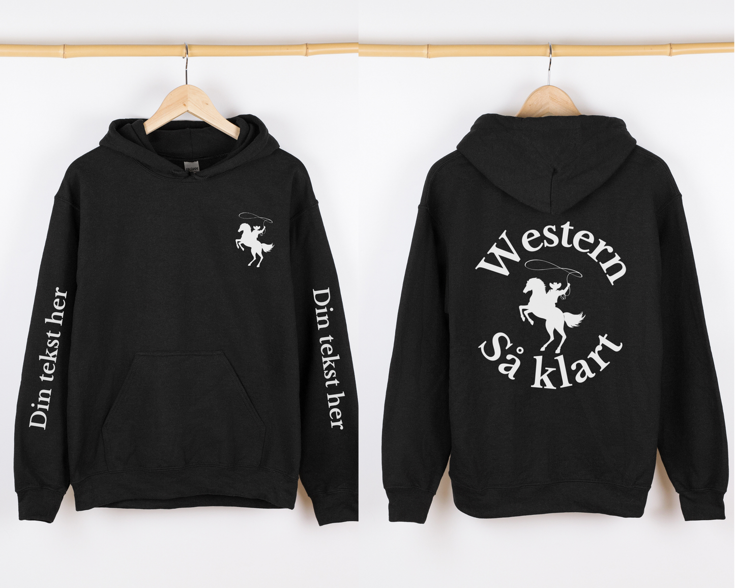 Western så klart | Personlig hettegenser hest | Unisex