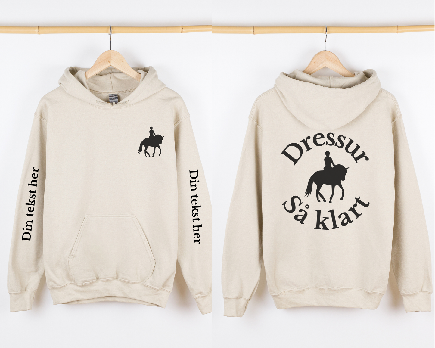 Dressur så klart | Personlig hettegenser hest | Unisex