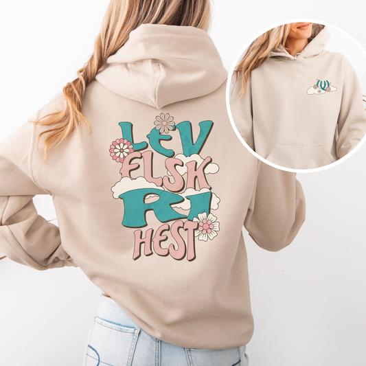 Hettegenser | Lev, elsk, ri hest | Unisex