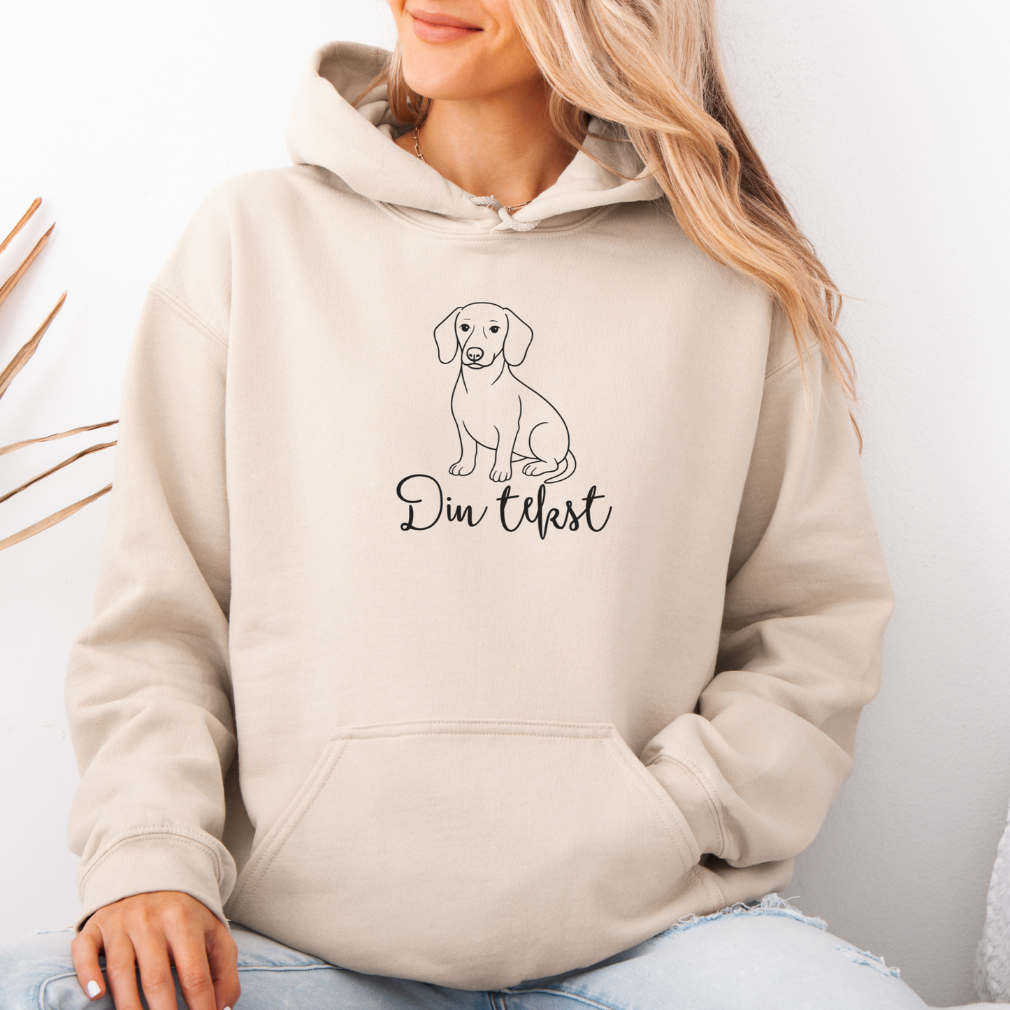 Hund med tekst | Personlig hettegenser hund | Unisex
