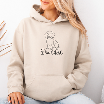 Hund med tekst | Personlig hettegenser hund | Unisex
