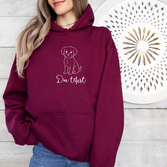 Hund med tekst | Personlig hettegenser hund | Unisex