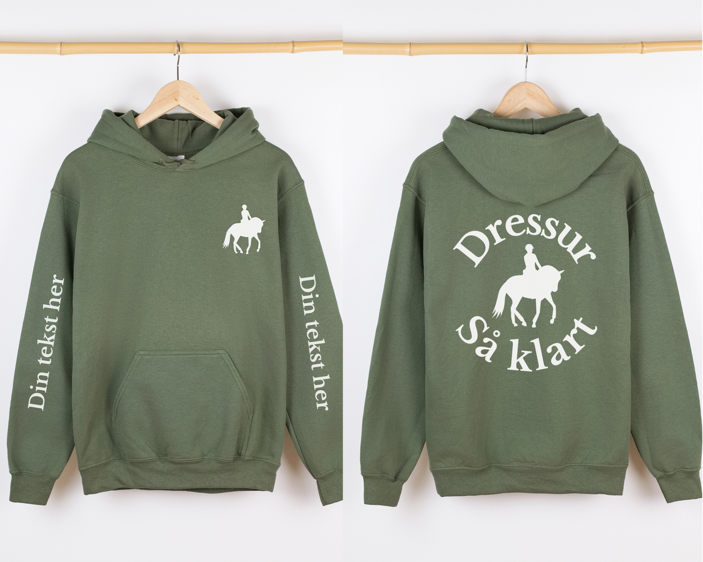 Dressur så klart | Personlig hettegenser hest | Unisex