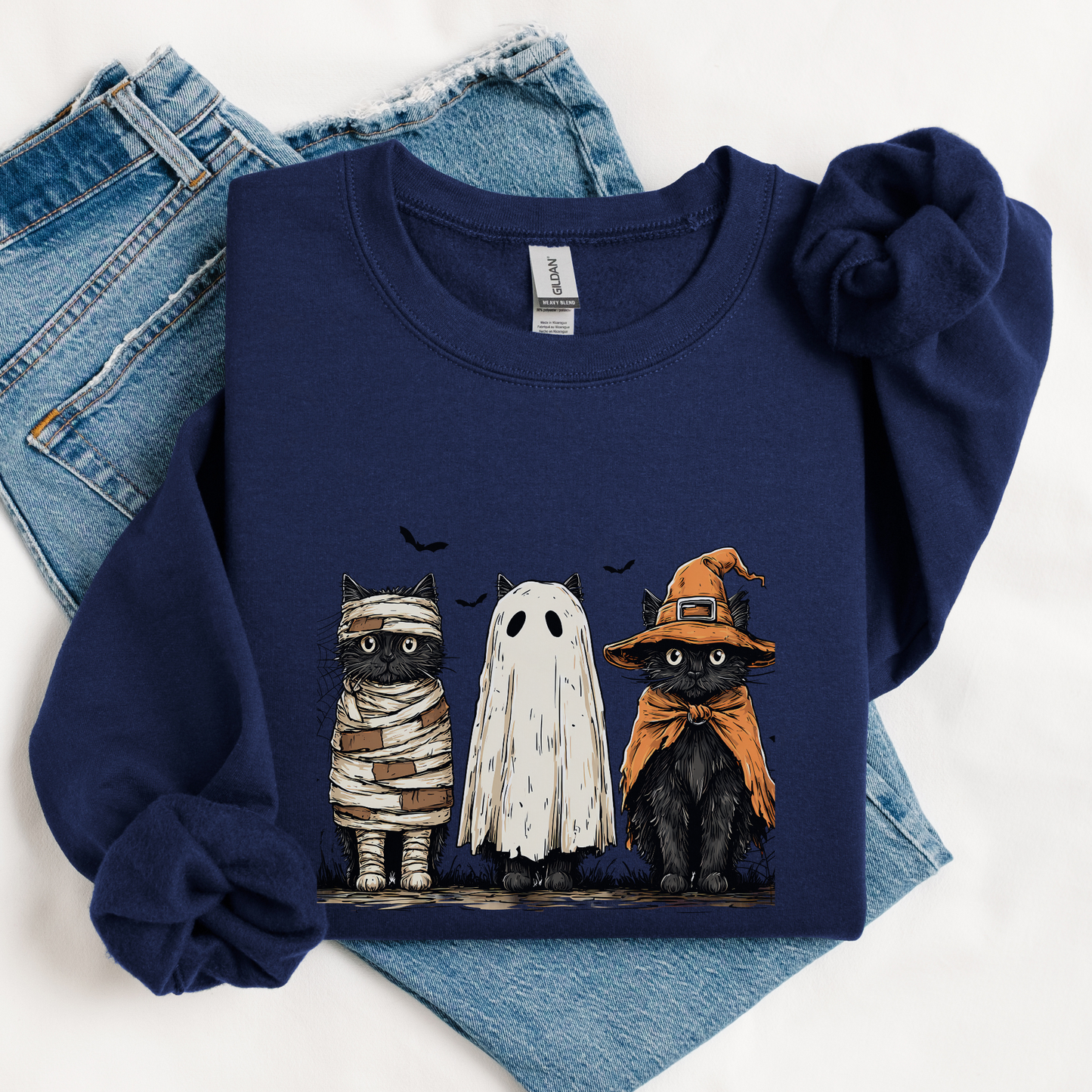 Halloween katter | Genser katt | Unisex