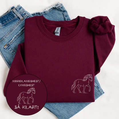 Nordlandshest/Lyngshest så klart | Genser hest | Unisex