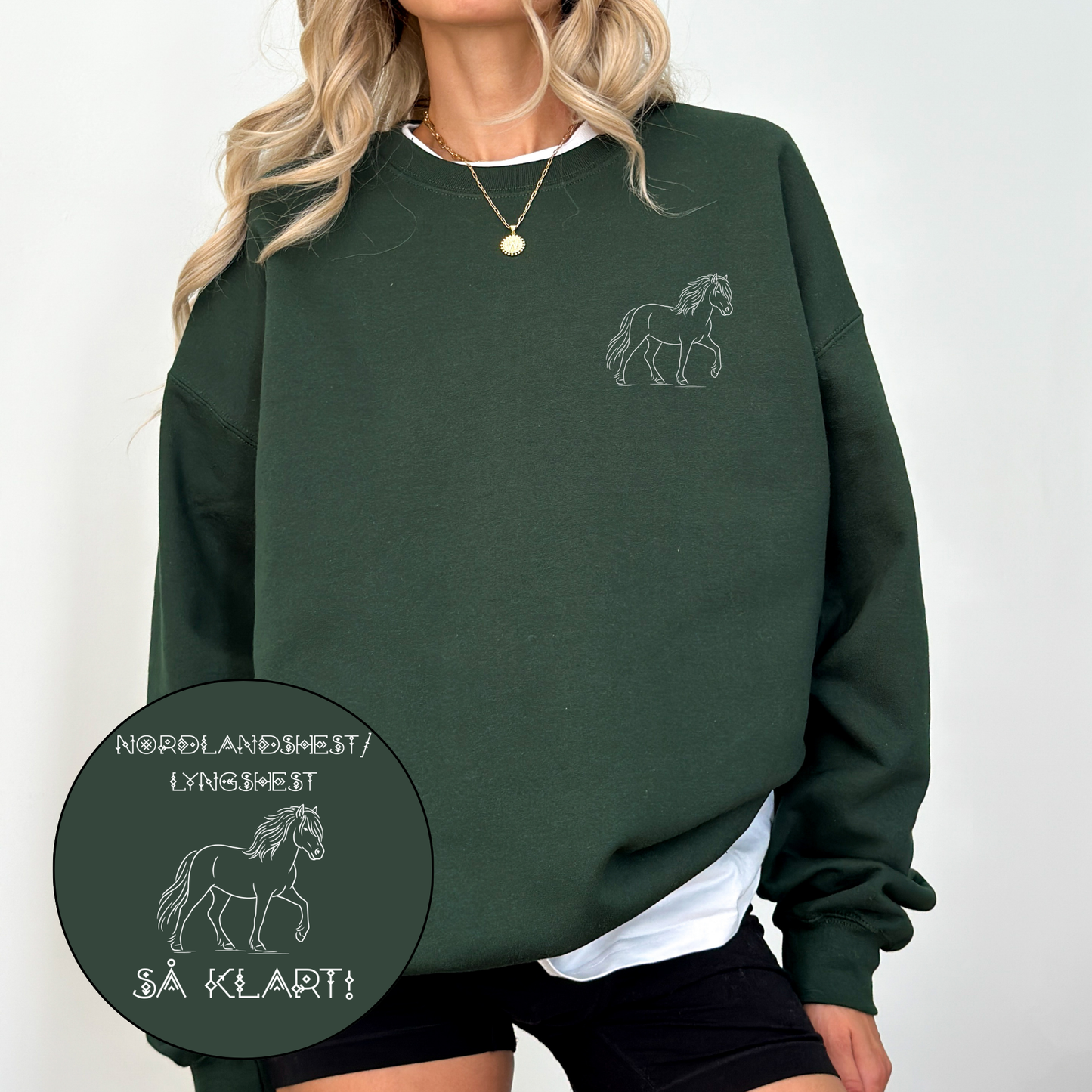 Nordlandshest/Lyngshest så klart | Genser hest | Unisex