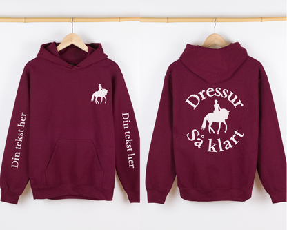 Dressur så klart | Personlig hettegenser hest | Unisex